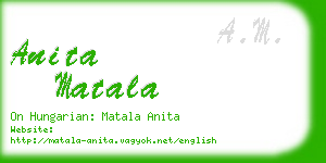 anita matala business card